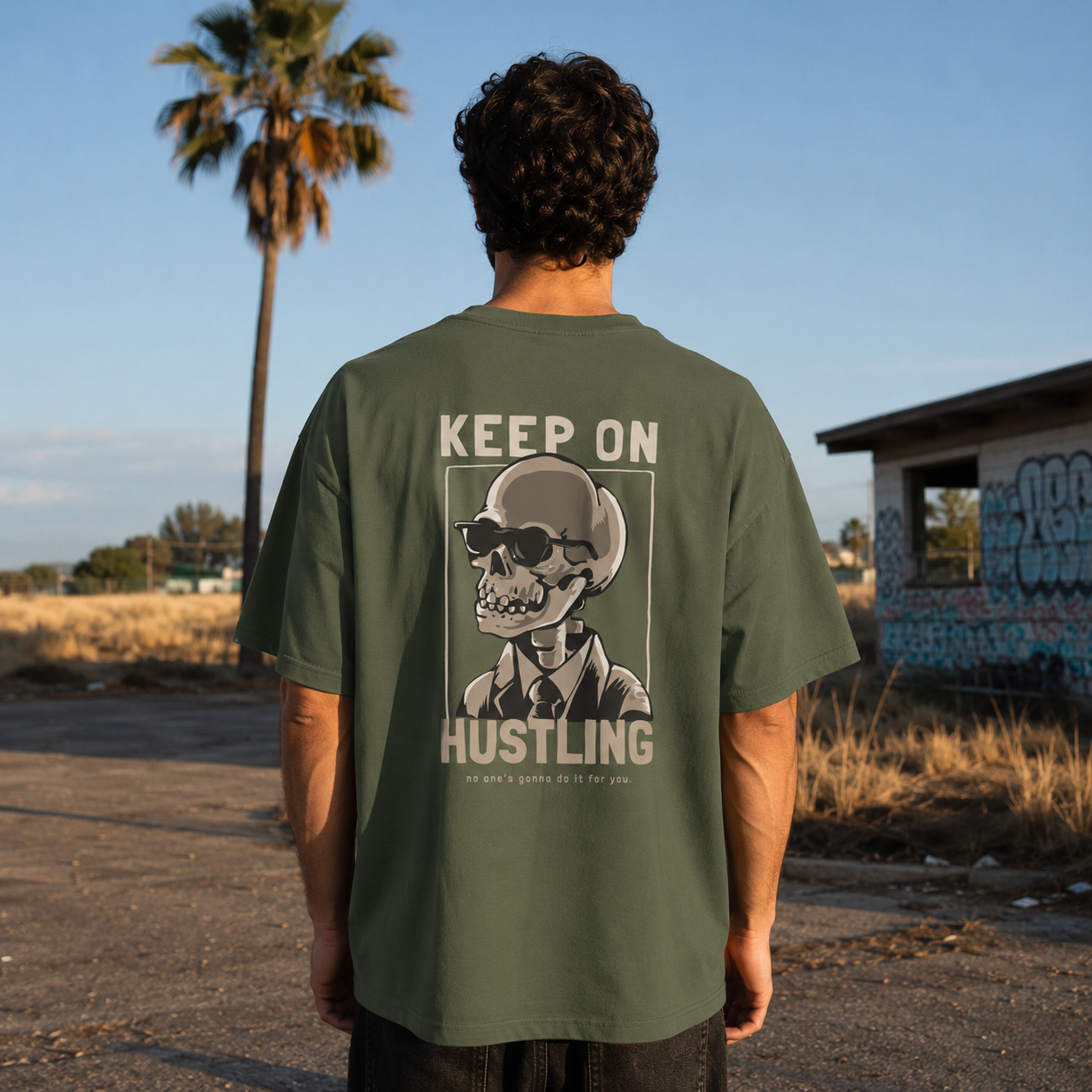 Hustling Oversize Back Print – Tantra Original Brand Since 1997 – Unisex Cotton Tee Everyday Wear - Shipping Globally!