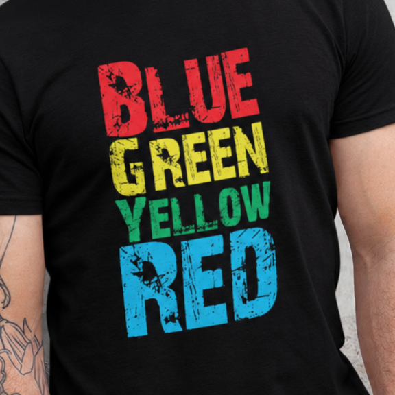 Blue Green Yellow Red Graphic T-Shirt | Tantra T-Shirts
