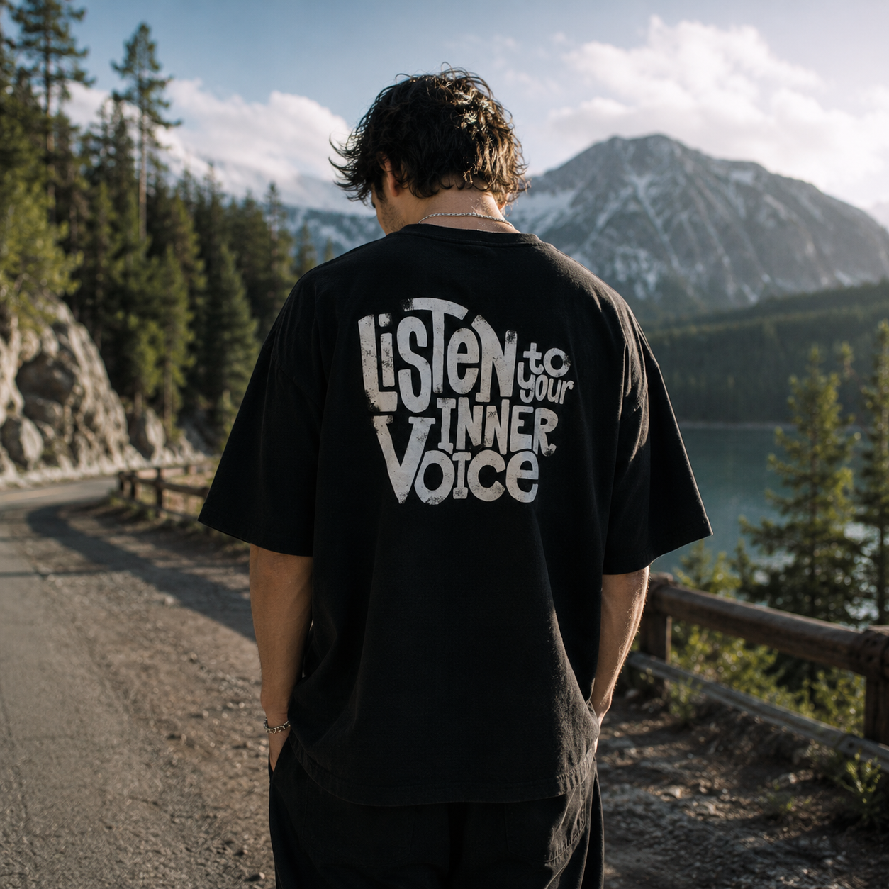 Inner Voice Oversize Back Print – Tantra Original Brand Since 1997 – Unisex Cotton Tee Everyday Wear - Shipping Globally!