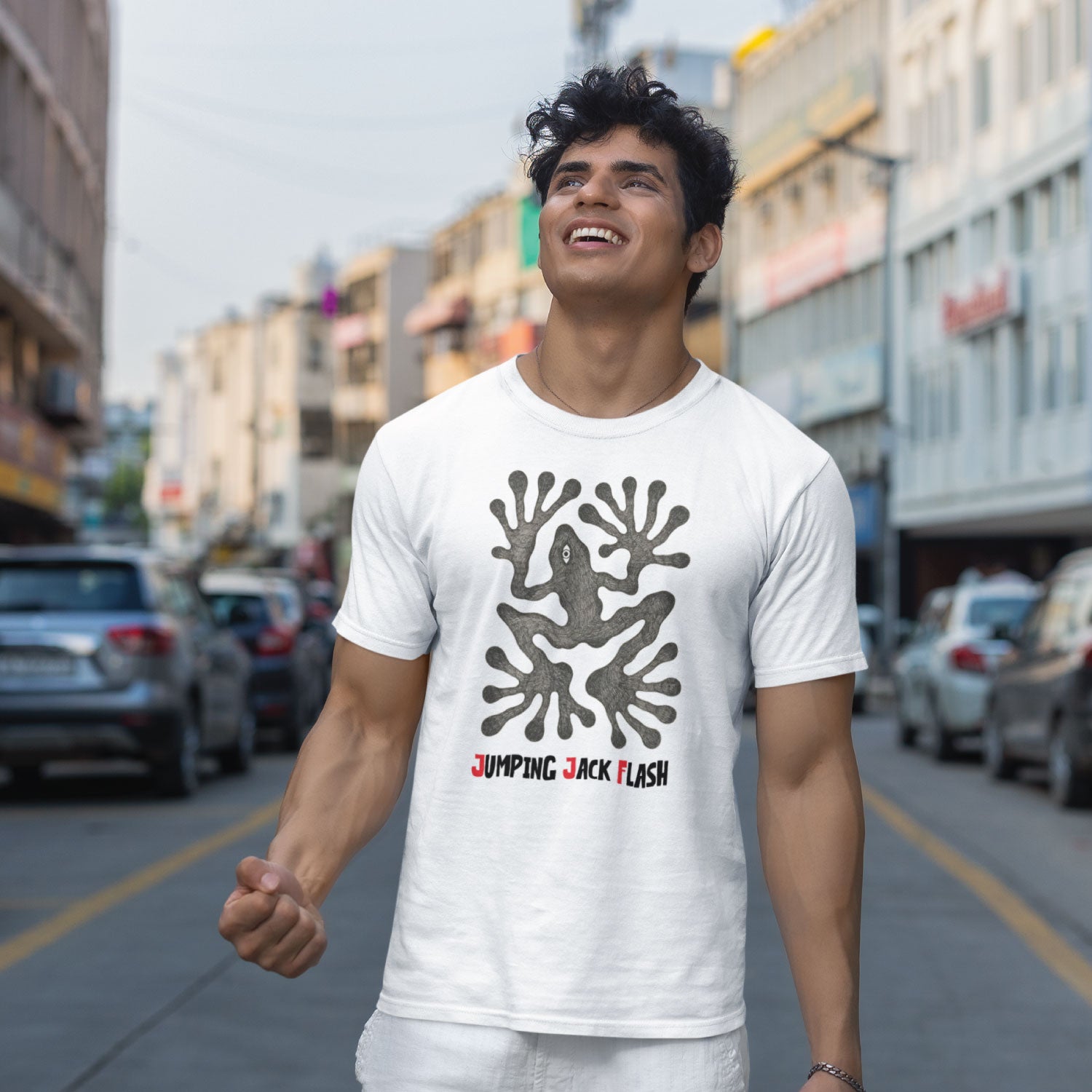 Jumping Jack Flash Men's Cotton T-Shirt Regular Fit Casual Wear Original Since 1997 Shipping Globally