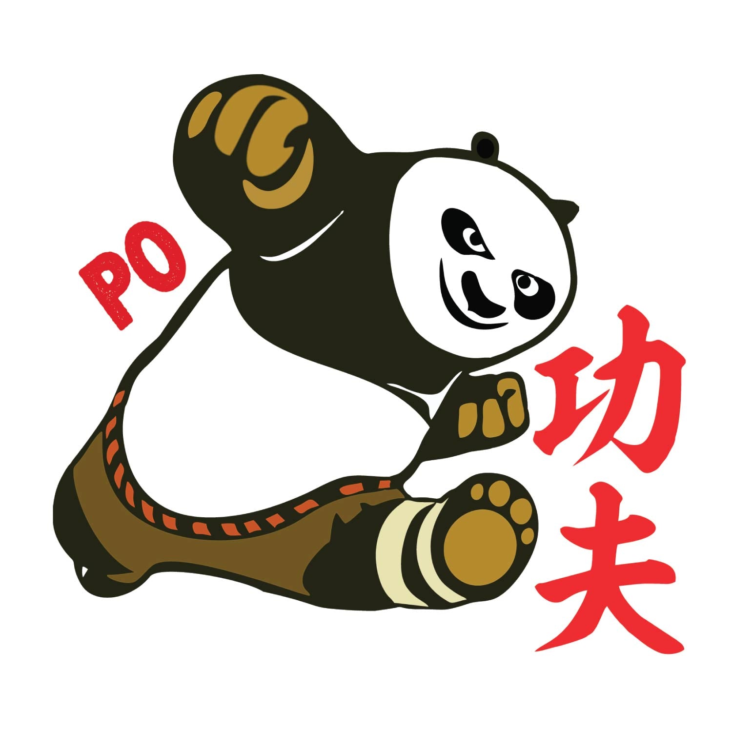Po Cotton Kids T-Shirt Playful Panda Graphic Round Neck Casual Wear Original Since 1997