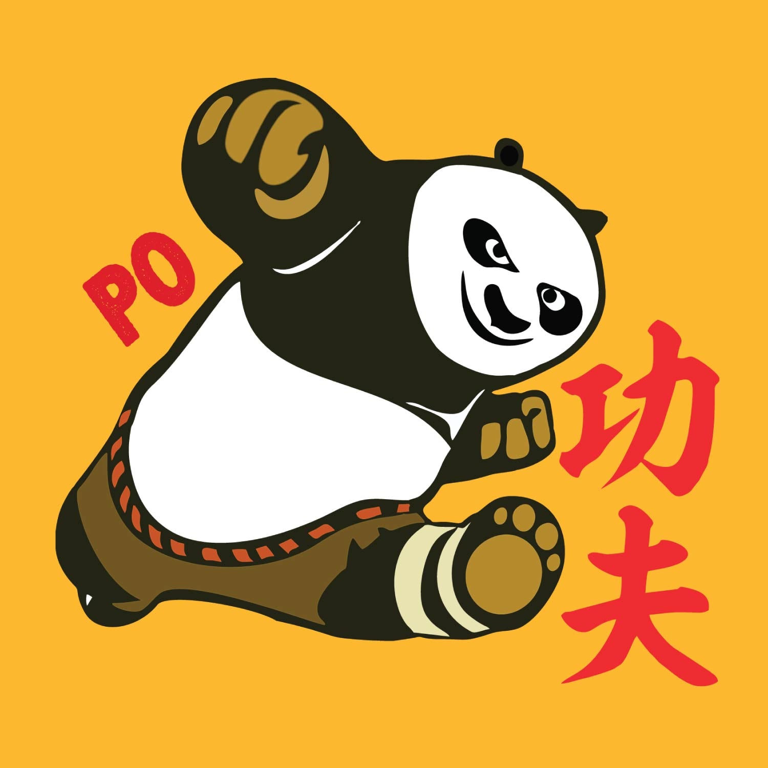 Po Cotton Kids T-Shirt Playful Panda Graphic Round Neck Casual Wear Original Since 1997