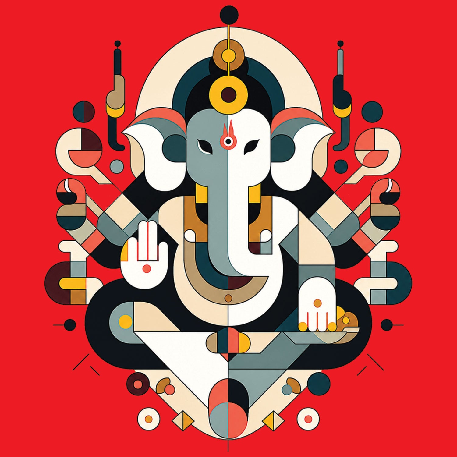 Abstract Ganesha Cotton Unisex T-Shirt Casual Wear Original Since 1997