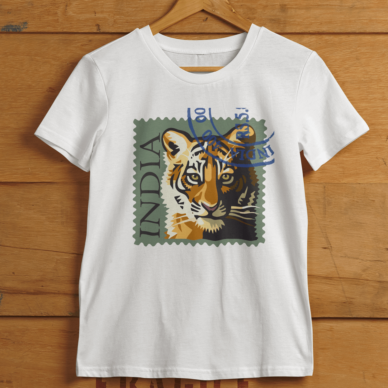 Tiger India Men's Round Neck Printed T-Shirt Shipping Globally
