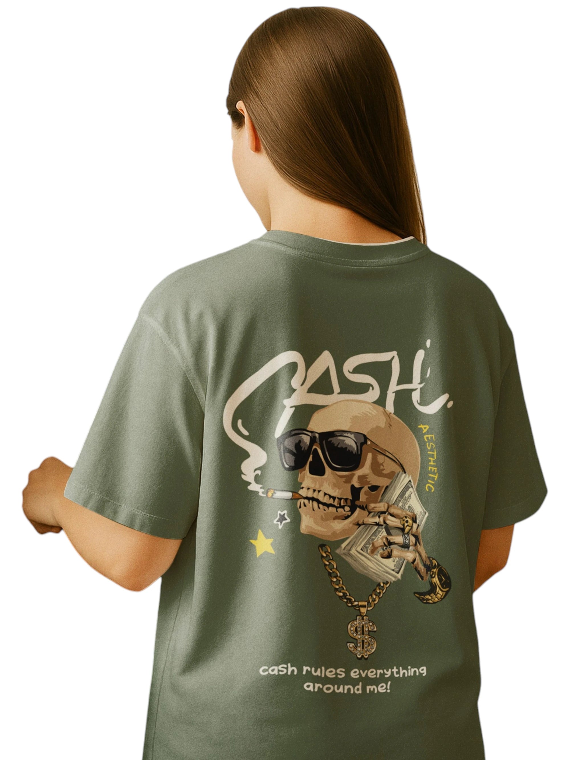 Cash Oversize Back Print – Tantra Original Brand Since 1997 – Unisex Cotton Tee Everyday Wear - Shipping Globally!
