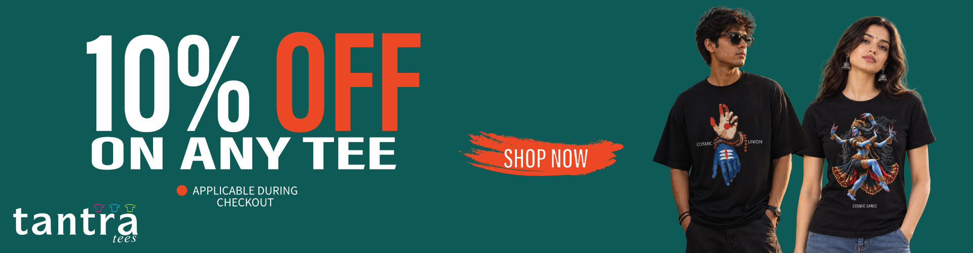 10% off on any tee, applicable during checkout