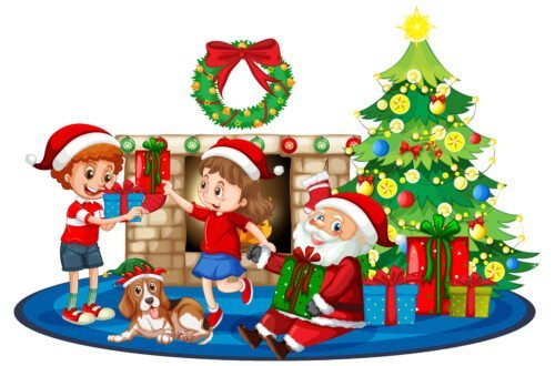 Santa Playing with Kids