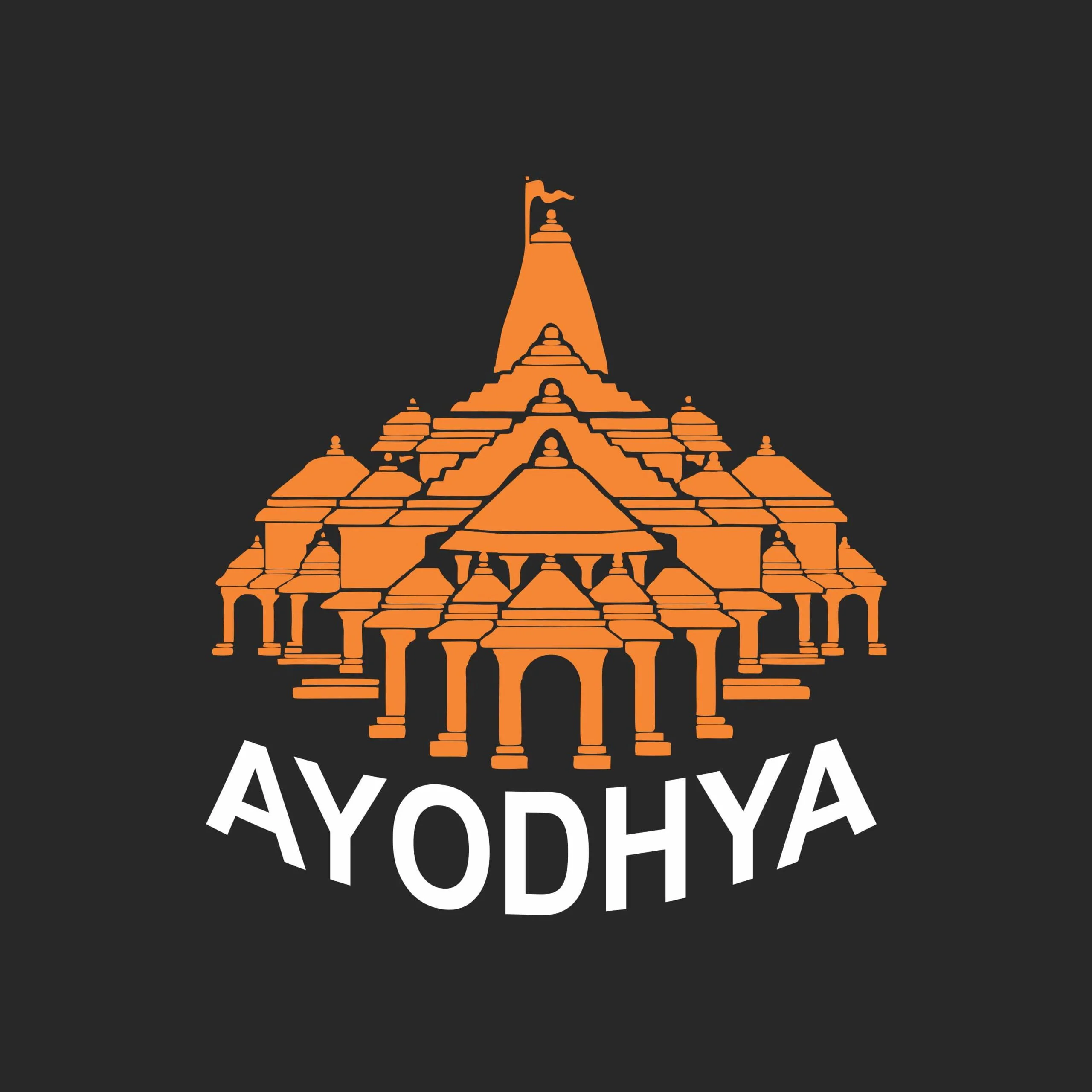 Premium Vector | Ayodhya hindi calligraphy with sun vector suryavanshi and  raghuwanshi lord ram on red gradient back