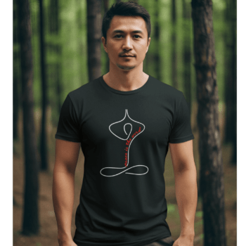 peace word mens printed yoga t-shirt