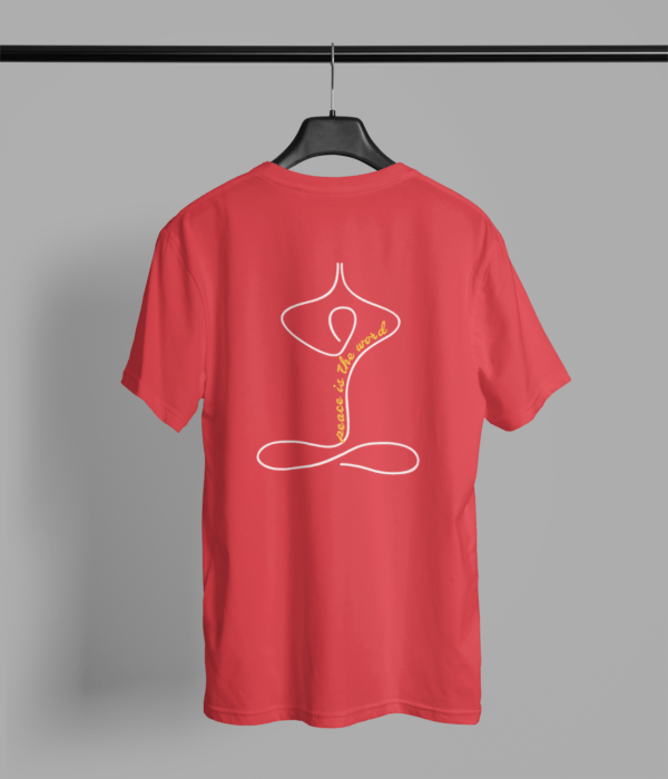 peace word mens printed yoga t-shirt